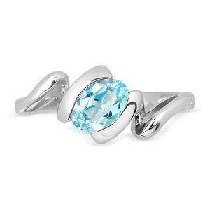 Anea S Blue Topaz - prsten ze stříbra s modrým topazem