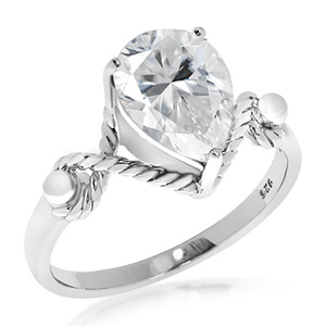 Lara S White Topaz - prsten ze stříbra s bílým topazem