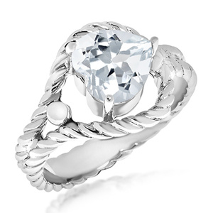 Tesa S White Topaz - prsten ze stříbra s bílým topazem