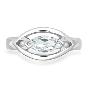 Clea S White Topaz - prsten ze stříbra s bílým topazem