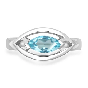 Clea S Blue Topaz - prsten ze stříbra s modrým topazem