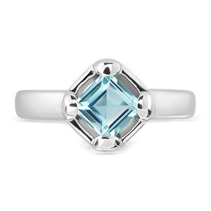 Hilarie S Blue Topaz - prsten ze stříbra s modrým topazem