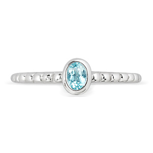 Judica S Blue Topaz - prsten ze stříbra s modrým topazem