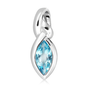 Justa S Blue Topaz - stříbrný přívěsek s modrým topazem