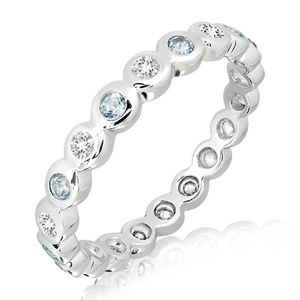 Tibera S Blue Topaz - prsten ze stříbra s modrým topazem