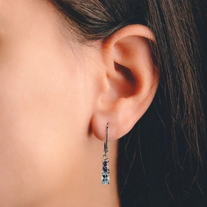 Duria S Blue Topaz - stříbrné náušnice s modrým topazem a Iolitem