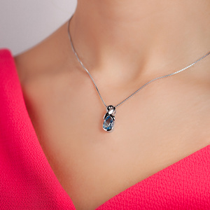 Maral S Blue Topaz - stříbrný přívěsek s modrým topazem