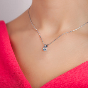 Prunella S Blue Topaz - stříbrný přívěsek s modrým topazem