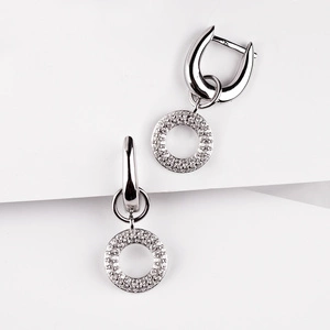 Noril - stříbrné náušnice se zirkonovými kroužky + 2 přívěsky ZDARMA