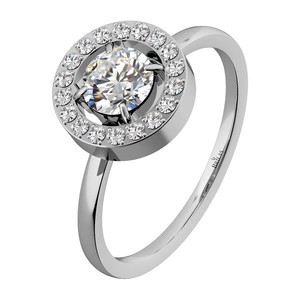 Zafira W Steel - zásnubní prsten z chirurgické oceli