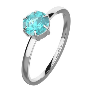 Havena B Steel - zásnubní prsten z chirurgické oceli s modrým zirkonem