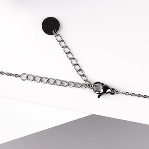 Gravita Black Steel - přívěsek a řetízek z chirurgické oceli se zirkony