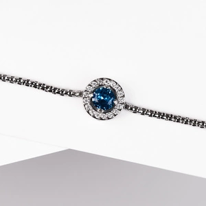 Tinzara Blue Steel - náramek z chirurgické oceli se zirkony