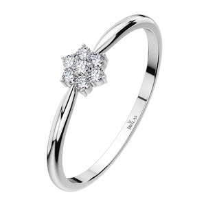 Dike White  - prsten z bílého zlata ve tvaru kytičky