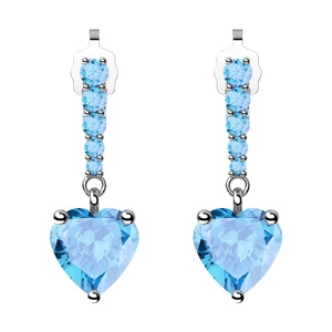 Sike Blue  - stříbrné náušnice se zirkony