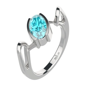 Anea S Blue Topaz - prsten ze stříbra s modrým topazem