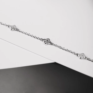 Zoryne  - stříbrný náramek s bílými zirkony