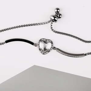 Vintara W Steel - náramek z chirurgické oceli se zirkony