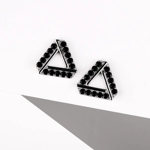 Fiorine Black - stříbrné náušnice s černými zirkony