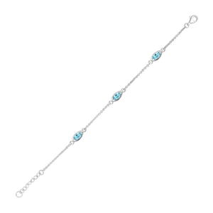 Silence Blue Topaz - stříbrný náramek s modrým topazem