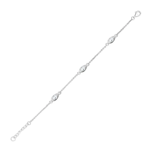 Silence White Topaz - stříbrný náramek s bílým topazem