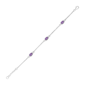 Silence S Amethyst - stříbrný náramek s ametystem