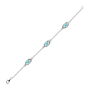 Clif Blue Topaz - stříbrný náramek s modrým topazem