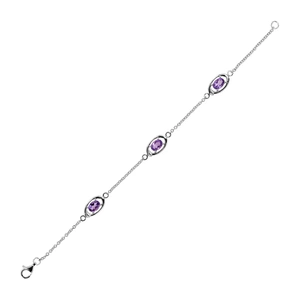 Clif S Amethyst - stříbrný náramek s amethystem