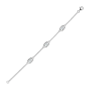 Fire White Topaz - stříbrný náramek s bílým topazem