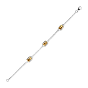 Fire Golden Citrine - stříbrný náramek s citrínem