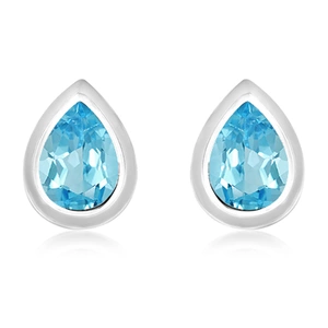 Ladet Blue Topaz - stříbrné náušnice s modrým topazem