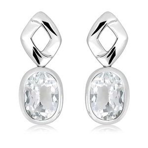 Gate White Topaz - stříbrné náušnice s bílým topazem