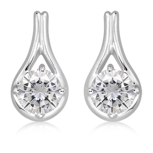 Glow White Topaz - stříbrné náušnice s bílým topazem