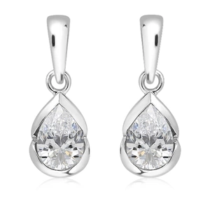 Samba White Topaz - stříbrné náušnice s bílým topazem