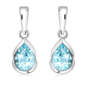Samba Blue Topaz - stříbrné náušnice s modrým topazem