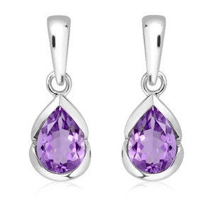 Samba S Amethyst - stříbrné náušnice s fialovým amethystem