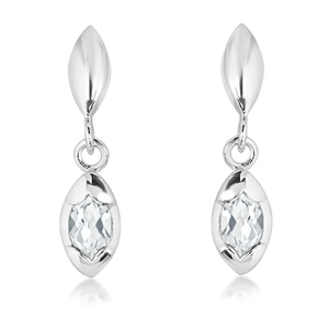 Midla White Topaz - stříbrné náušnice s bílým topazem
