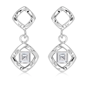 Womb White Topaz - stříbrné náušnice s bílým topazem