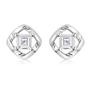 Ray White Topaz - stříbrné náušnice s bílým topazem