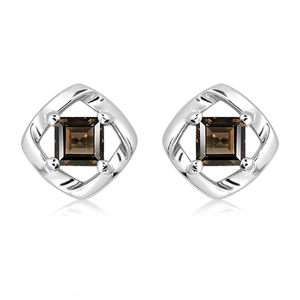 Ray Smoky Quartz - stříbrné náušnice s quartzem