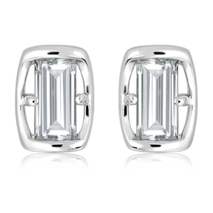 Veil White Topaz - stříbrné náušnice s bílým topazem