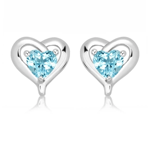 Dawin Blue Topaz - stříbrné náušnice s modrým topazem