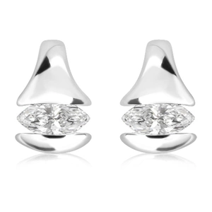 Orchid White Topaz - stříbrné náušnice s bílým topazem