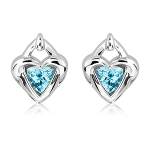 Sonet Blue Topaz - stříbrné náušnice s modrým topazem