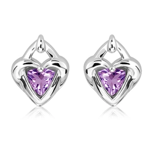 Sonet S Amethyst - stříbrné náušnice s amethystem