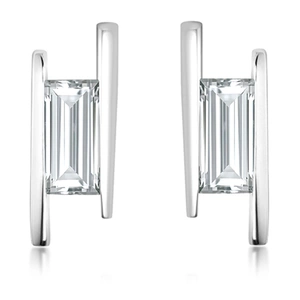 Frost White Topaz - stříbrné náušnice s bílým topazem
