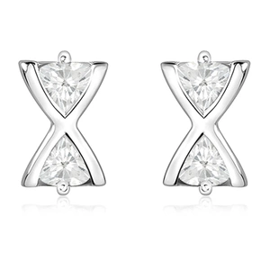 Marble White Topaz - stříbrné náušnice s bílým topazem