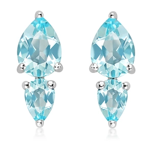 Spirit Blue Topaz - stříbrné náušnice s modrým topazem