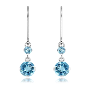 Tari Blue Topaz - stříbrné náušnice s modrým topazem
