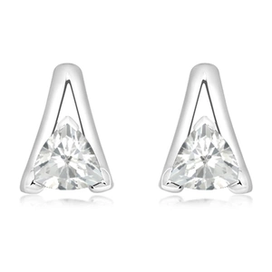 Edge White Topaz - stříbrné náušnice s bílám topazem